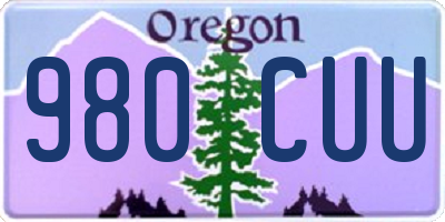 OR license plate 980CUU