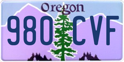 OR license plate 980CVF