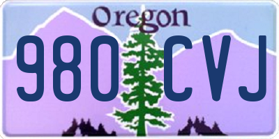 OR license plate 980CVJ