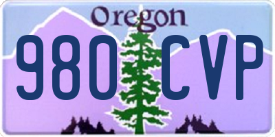 OR license plate 980CVP