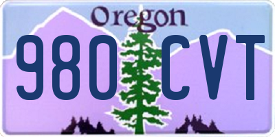 OR license plate 980CVT