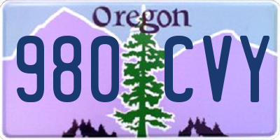 OR license plate 980CVY