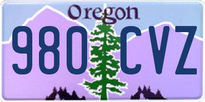 OR license plate 980CVZ