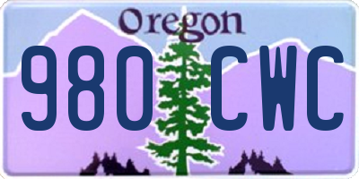 OR license plate 980CWC