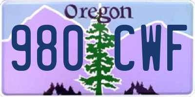 OR license plate 980CWF