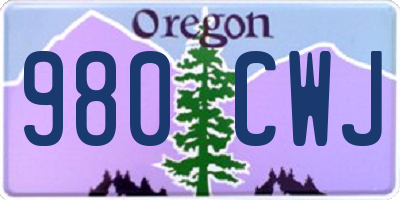 OR license plate 980CWJ