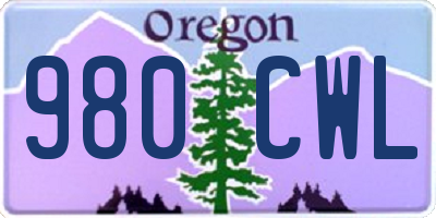 OR license plate 980CWL