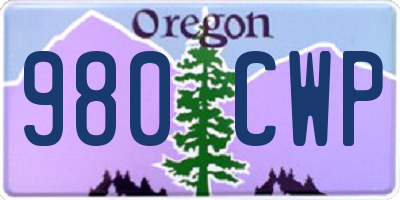 OR license plate 980CWP