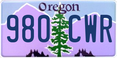 OR license plate 980CWR