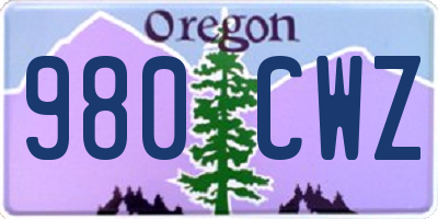 OR license plate 980CWZ