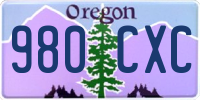 OR license plate 980CXC