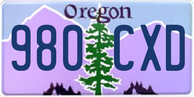 OR license plate 980CXD