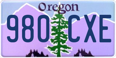 OR license plate 980CXE