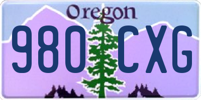 OR license plate 980CXG