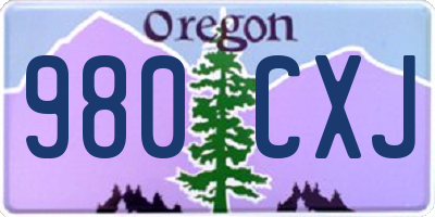 OR license plate 980CXJ