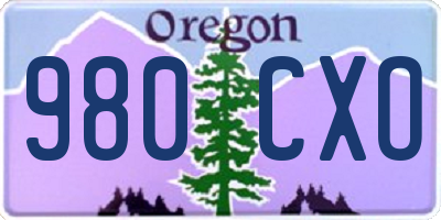 OR license plate 980CXO