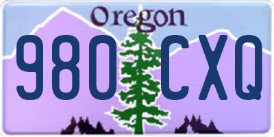 OR license plate 980CXQ