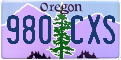 OR license plate 980CXS