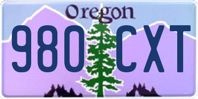 OR license plate 980CXT