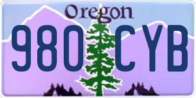 OR license plate 980CYB