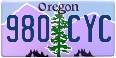 OR license plate 980CYC
