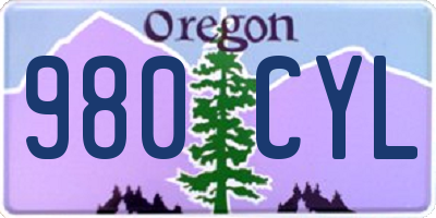 OR license plate 980CYL