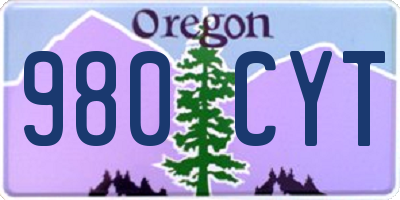 OR license plate 980CYT