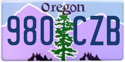 OR license plate 980CZB