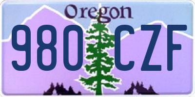 OR license plate 980CZF