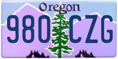 OR license plate 980CZG