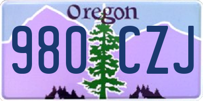OR license plate 980CZJ