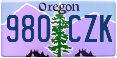 OR license plate 980CZK