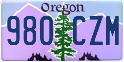OR license plate 980CZM
