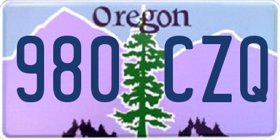 OR license plate 980CZQ