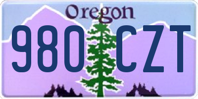 OR license plate 980CZT