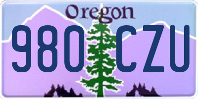 OR license plate 980CZU