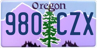 OR license plate 980CZX