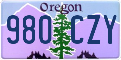 OR license plate 980CZY