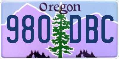 OR license plate 980DBC