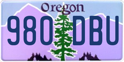 OR license plate 980DBU