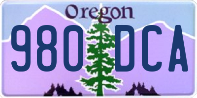OR license plate 980DCA