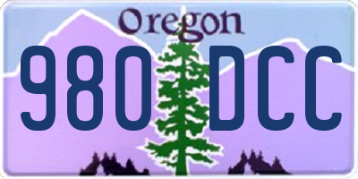 OR license plate 980DCC