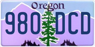 OR license plate 980DCD