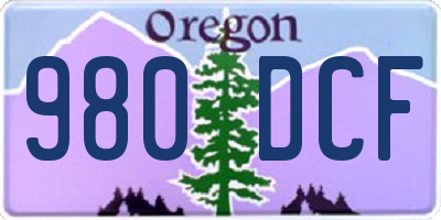 OR license plate 980DCF