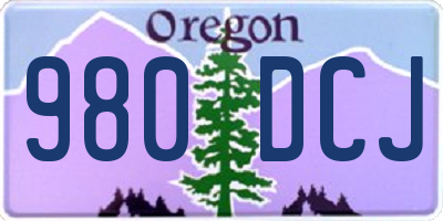 OR license plate 980DCJ