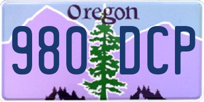 OR license plate 980DCP