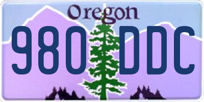 OR license plate 980DDC