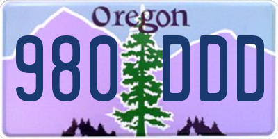 OR license plate 980DDD