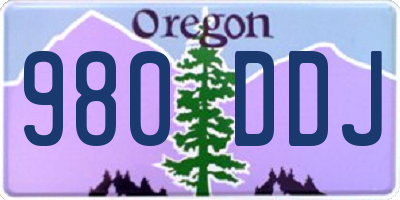 OR license plate 980DDJ