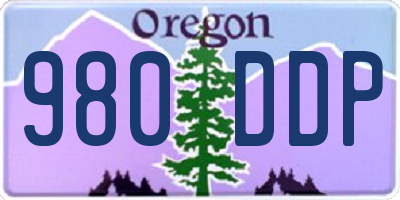 OR license plate 980DDP